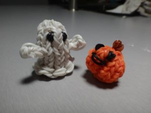 citrouille fantome élastique rainbow loom halloween