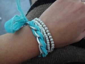 bracelet chaine gourmette ruban