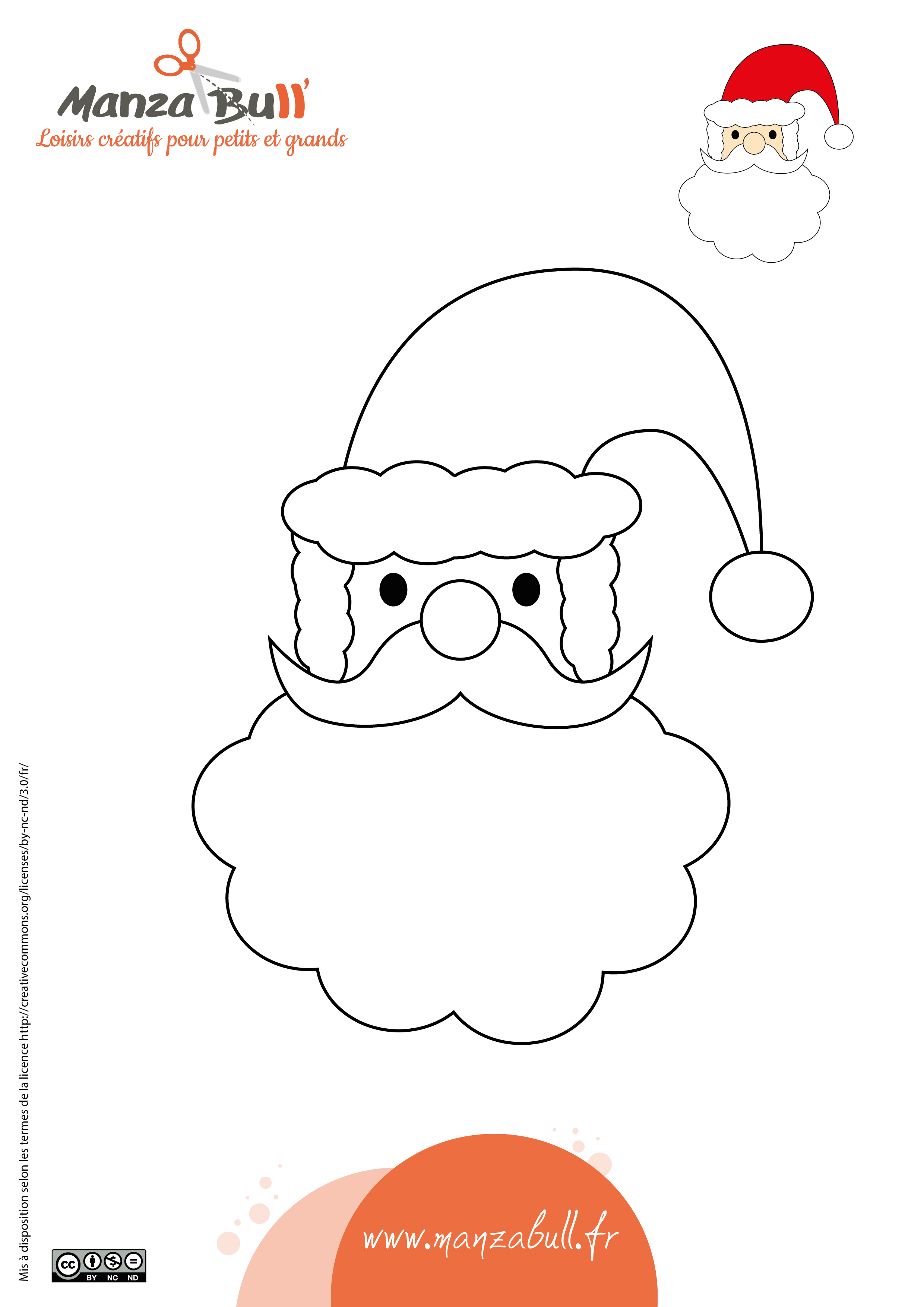 Coloriage Père Noël à Imprimer Manzabull