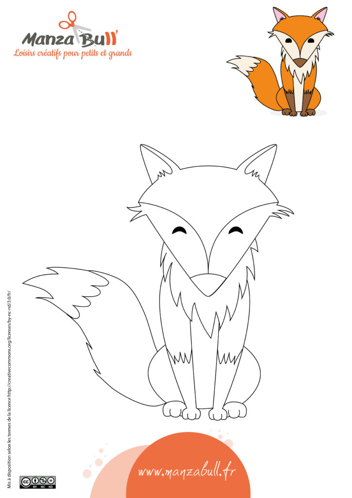 Coloriage renard à imprimer gratuit