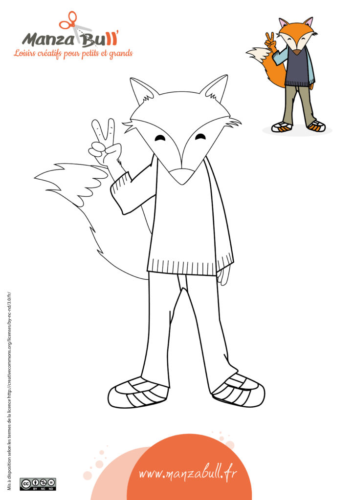 Coloriage renard à imprimer gratuit