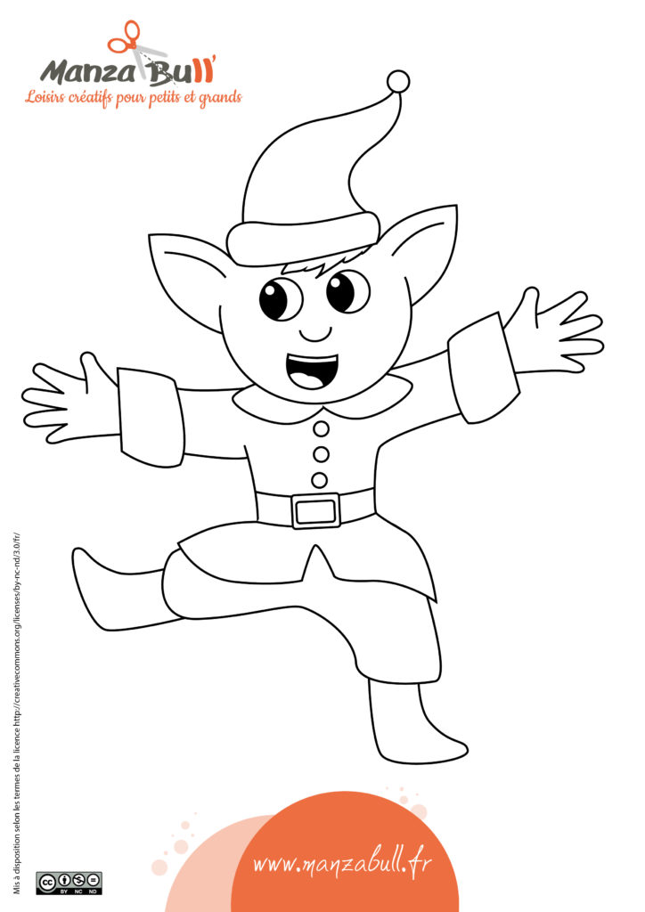 coloriage Noël lutin