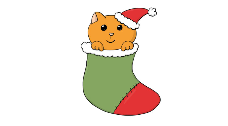 Coloriage De Noel Chat Manzabull