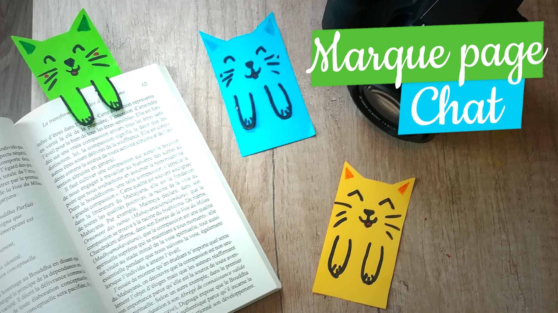 Marque page sticker patte de chat kawaii