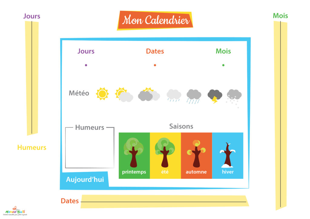 Calendrier Montessori pour enfant à faire soi même - ManzaBull'