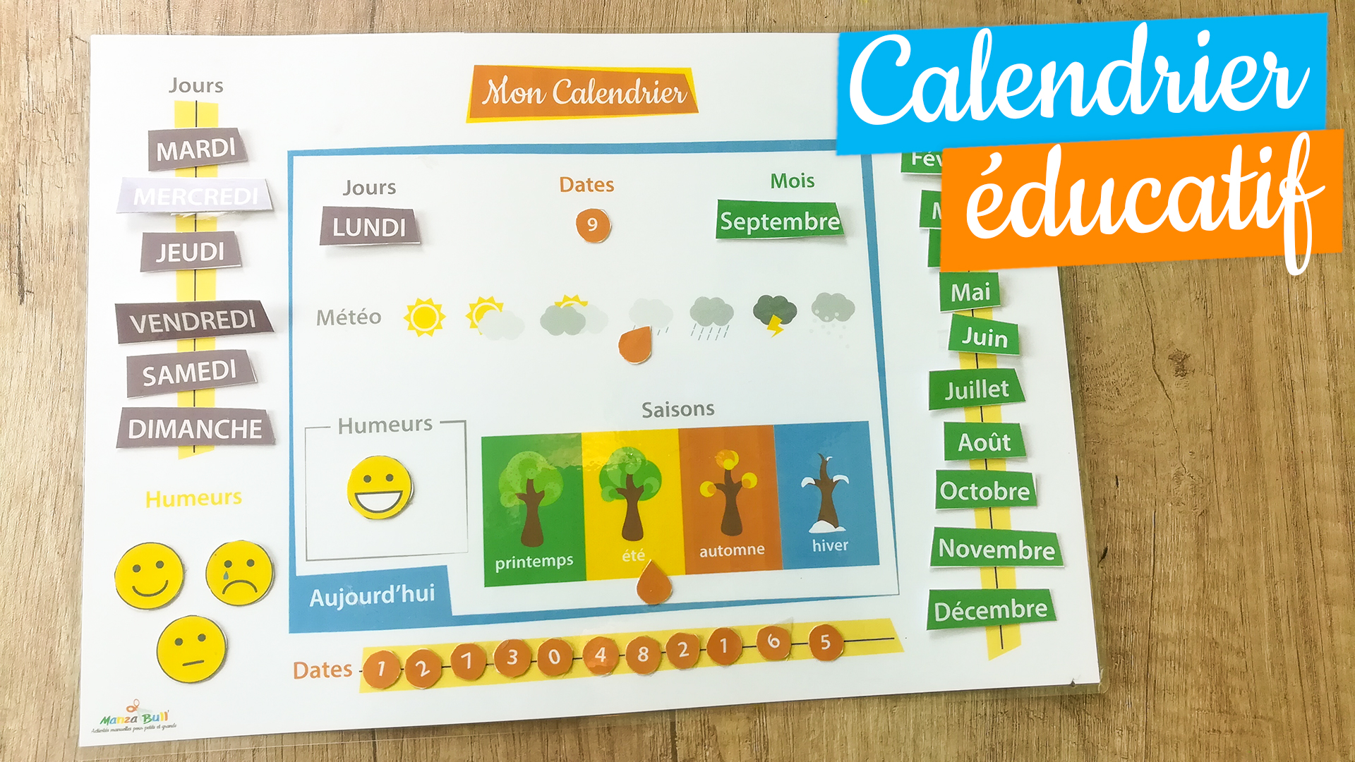 Calendrier Montessori pour enfant à faire soi même - ManzaBull