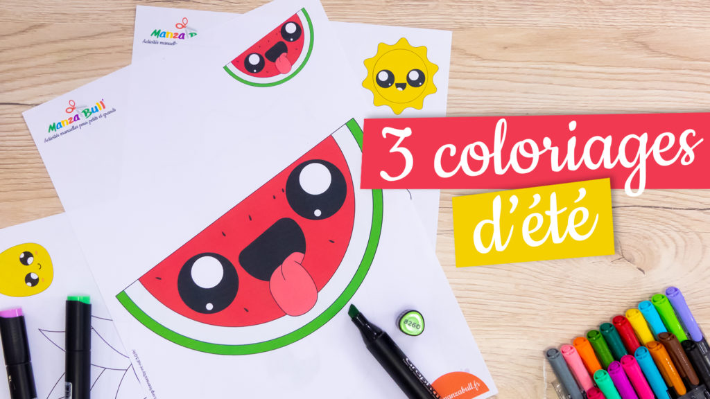 3 coloriages d'été - Manzabull'