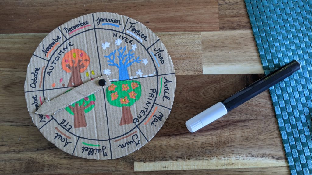 Outil Montessori pour l'apprentissage des saisons