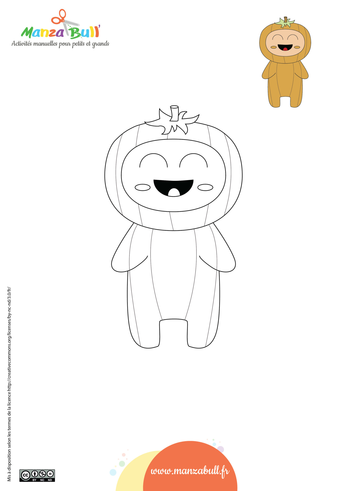 Coloriages d'halloween  ManzaBull'  gratuit  à imprimer