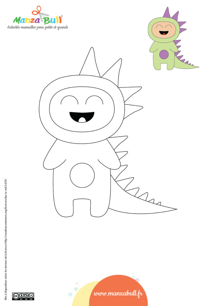 Coloriages halloween : le dinosaure