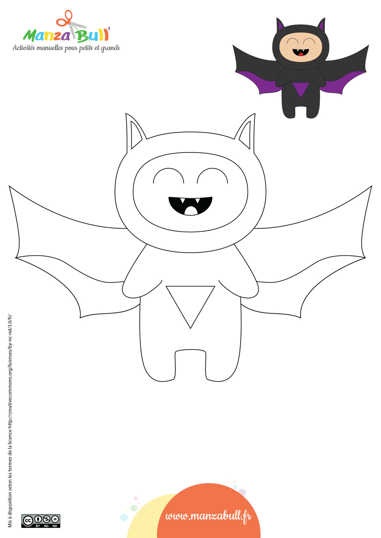 Coloriages d'halloween  ManzaBull'  gratuit  à imprimer