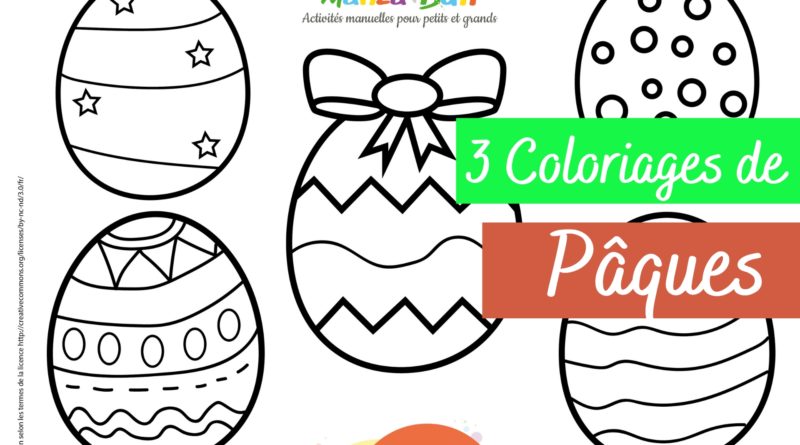 3 Coloriages De Paques A Imprimer Gratuit Manzabull