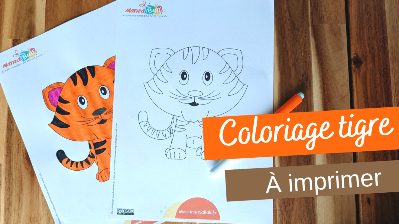 Coloriage tigre  Nouvel an Chinois  ManzaBull'