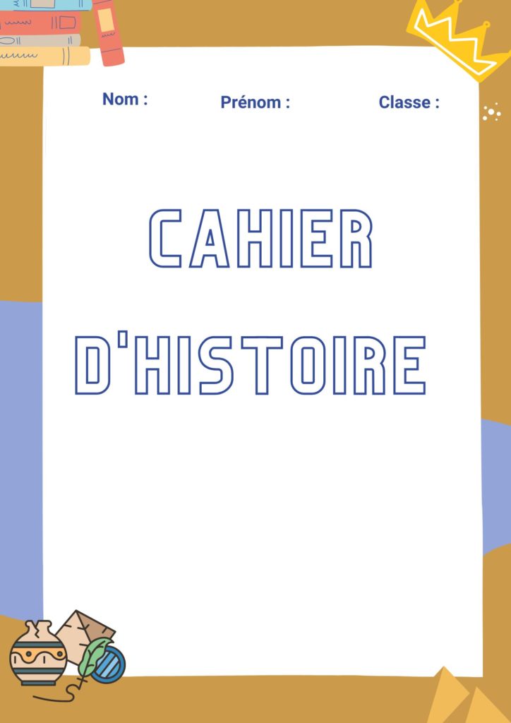 page de garde cahier d'histoire