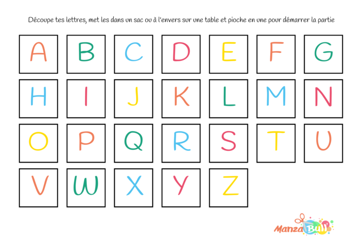 Jeu du baccalauréat : tableau et lettres à imprimer - ManzaBull'