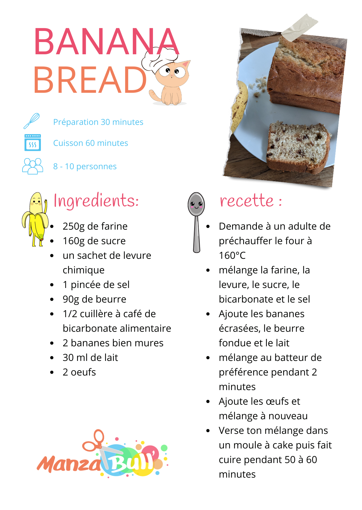 Recette banana bread imprimer manzabull 