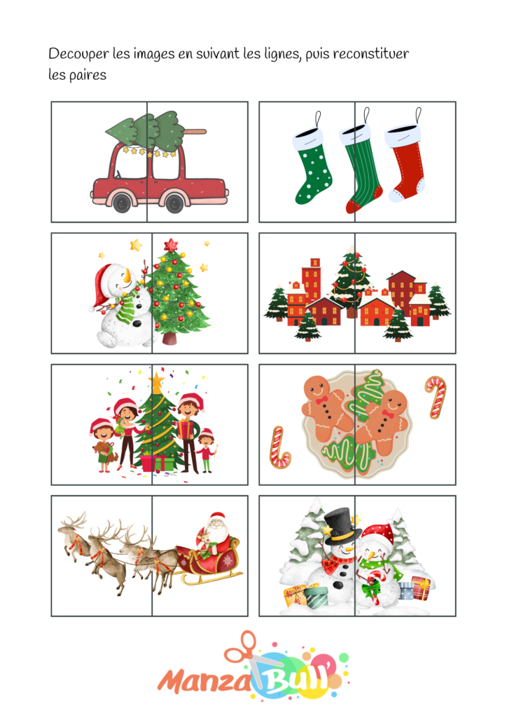 puzzles de Noël à imprimer